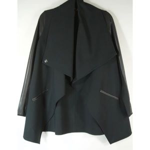 SPANX Drape Front Jacket Womens Small Black Q601 Small